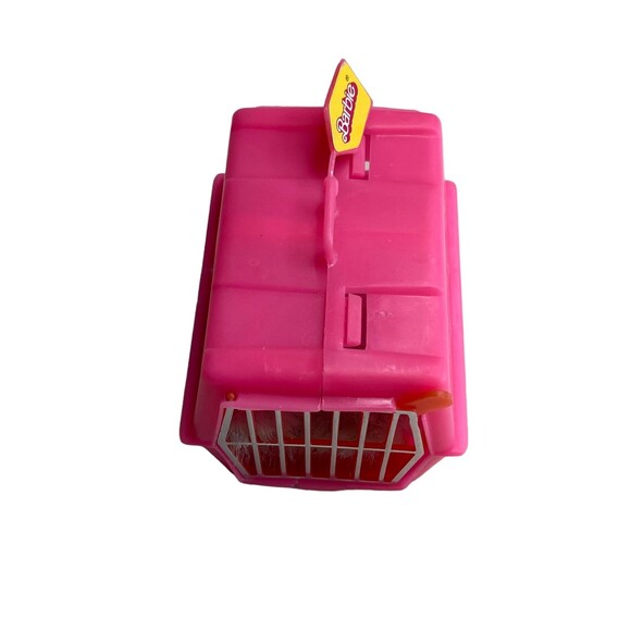 Mattel 1986 Fluffy Grey Dog / Cat with Pink Carrier Case - Picture 2 of 10